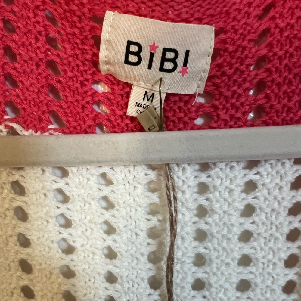 BiBi Red and White Cardigan Sweater with Patriotic Design - Picture 6 of 7